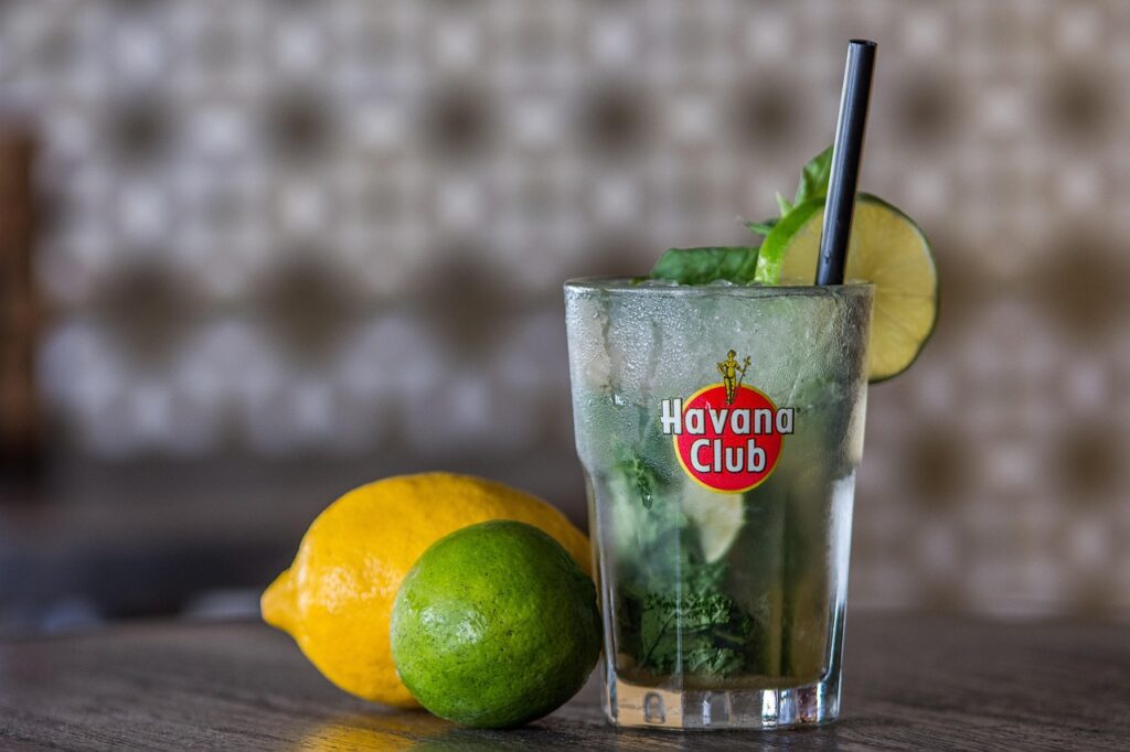 mojito, coctail, alcohol, glass, drink, cocktail, ice, lime, lemon, beverage, bar, cold, party, nature, fresh, summer, citrus, tropical, mint, rum, freshness, cool, refreshment, leaf, liquor, herb, ingredient, liquid, sugar, gray summer, gray party, gray glass, gray leaf, gray glasses, gray lemon, gray leaves